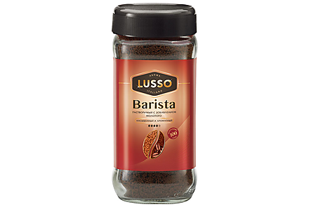 «LUSSO», кофе растворимый с добавлением молотого, 95 г