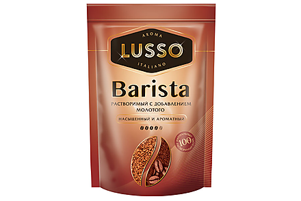 «LUSSO», кофе растворимый с добавлением молотого, 75 г