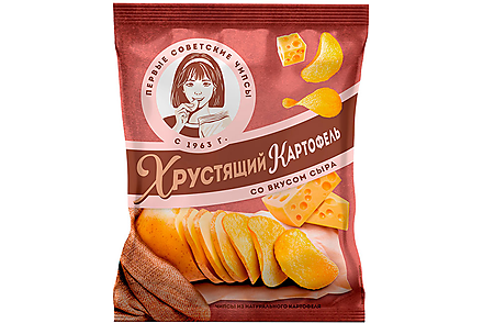 «Хрустящий картофель», чипсы со вкусом сыра, произведены из свежего картофеля, 160 г
