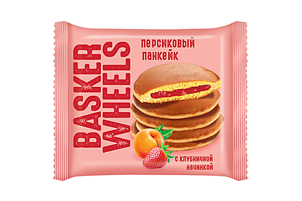 «Basker Wheels», pancake персиковый с клубничной начинкой, 36 г