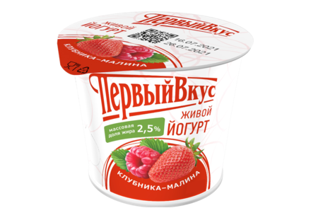 Йогурт 2.5% «Первый вкус» Клубника – малина, 125 г