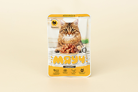 Влажный корм для кошек «Мяуч Advanced» кусочки в соусе с индейкой, 85 г