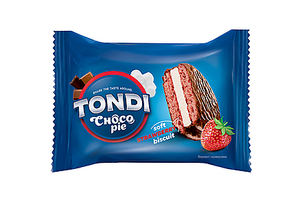 «Tondi», choco Pie клубничный, 30 г
