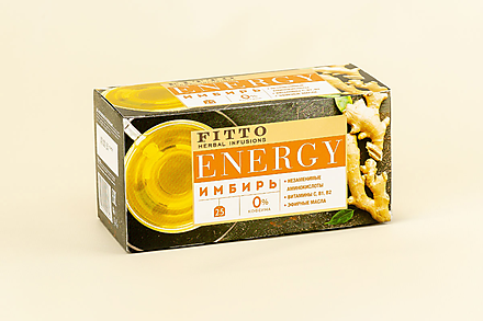 Чай травяной «Fitto» Energy. Имбирь, 25 пакетиков