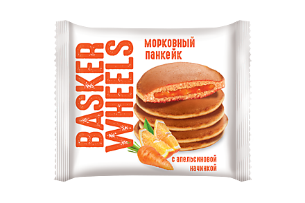 Pancake «Basker Wheels» морковный с апельсиновой начинкой, 36 г