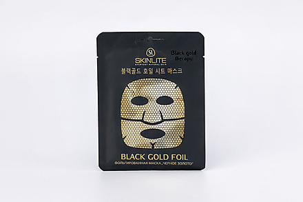Маска для лица «Skinlite» фольгированная Черное золото