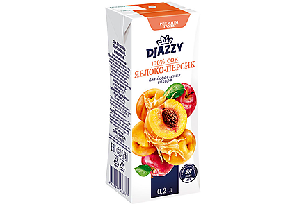 «Djazzy», сок «Яблоко – персик», 0.2л