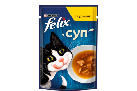 Корм для кошек «Felix» суп с курицей, 48 г