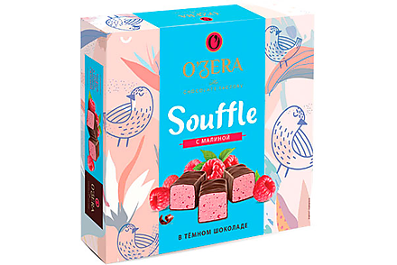«OZera», конфеты Souffle с малиной в тёмном шоколаде, 360 г