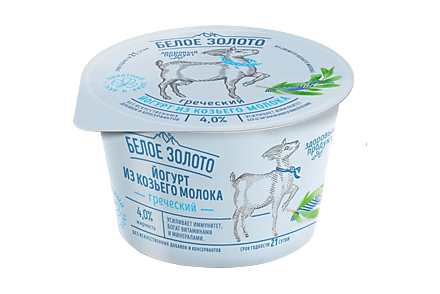 Йогурт 4% «Белое золото» Греческий, из козьего молока, 150 г