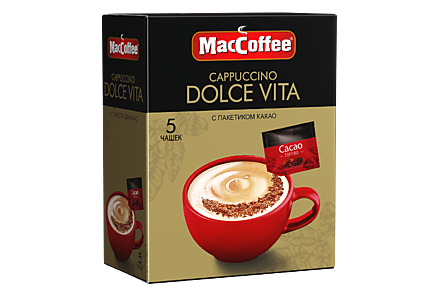 Кофейный напиток «MacCoffee» Cappuccino Dolce Vita с какао, 120 г