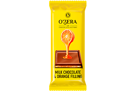 Тонкий шоколад «О'Зera» Milk & Orange filling, 24 г