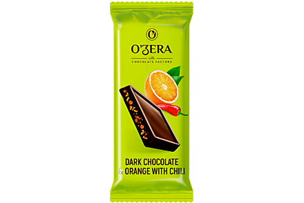 Тонкий шоколад «О'Зera» Dark & Orange with chili, 24 г