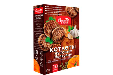 Котлеты нутовые белковые «Вышний город» с овощами и белком семени тыквы, 250 г