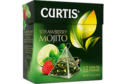 Чай зеленый «Curtis» Strawberry Mojito, 18 пирамидок
