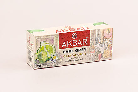 Чай черный «Akbar» Earl Grey, 25 пакетиков, 50 г