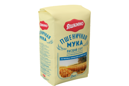 Мука «Яшкино» пшеничная хлебопекарная высшего сорта, 1 кг