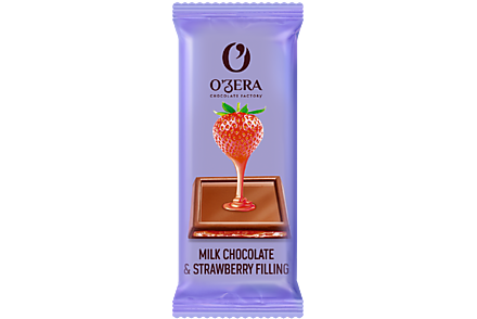 Тонкий шоколад «O'Zera» Milk & Strawberry filling, 24 г