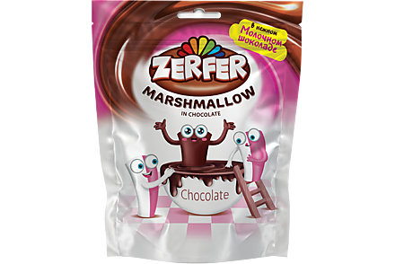 Маршмеллоу «Zerfer» с клубнично-сливочным вкусом, в шоколаде, 80 г