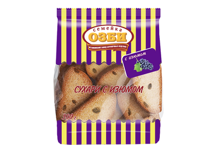 Сухарики «Семейка ОЗБИ» с изюмом, 300 г