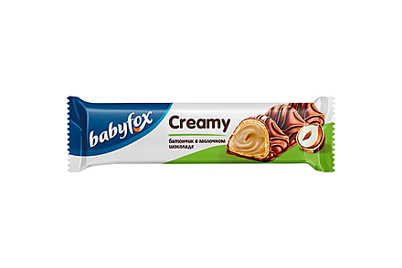 «BabyFox», батончик вафельный Creamy в молочном шоколаде, 23 г