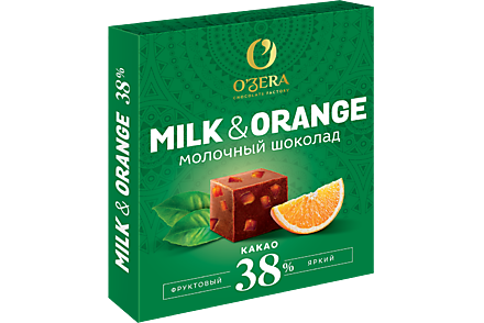 Шоколад молочный «O'Zera» Milk & Orange, 90 г