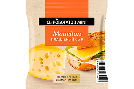 Сыр плавленый 45% «Сыробогатов» Маасдам, 112 г