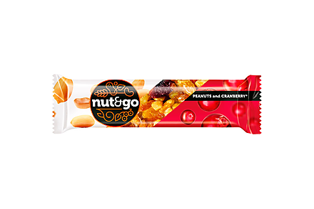 «Nut&Go», батончик с арахисом и клюквой, 42 г