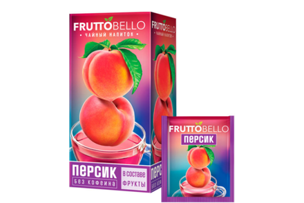 «Fruttobello», чайный напиток «Персик», 25 пакетиков, 37,5 г