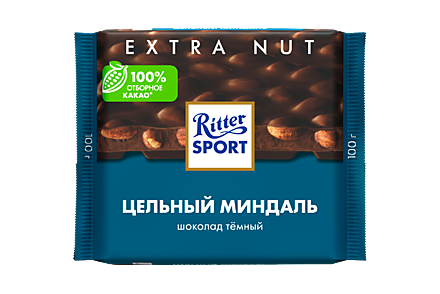 Шоколад темный «Ritter Sport» с цельным миндалем, 100 г
