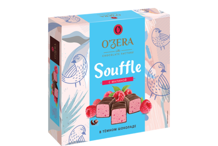 Конфеты Souffle «O'Zera» с малиной, в темном шоколаде, 360 г