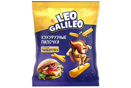 Кукурузные палочки «Leo Galileo» со вкусом чизбургера, 45 г