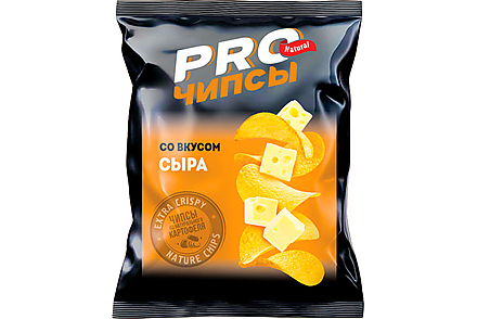 «PRO-Чипсы», чипсы со вкусом сыра, произведены из свежего картофеля, 60 г