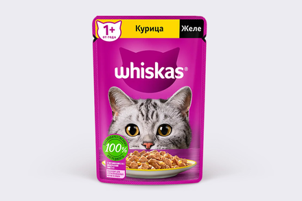 Влажный корм для кошек «Whiskas» желе с курицей, 75 г