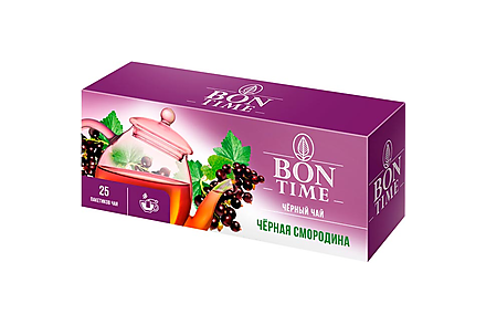 «Bontime», чай черный «Чёрная смородина», 25 пакетиков, 37 г