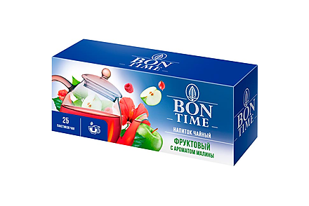 «Bontime», чайный напиток «Фруктовый с ароматом малины», 25 пакетиков, 37,5 г