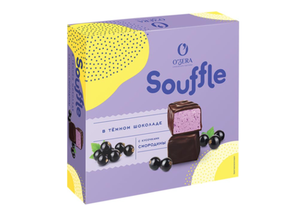 «O'Zera», конфеты Souffle со вкусом смородины, в тёмном шоколаде, 360 г