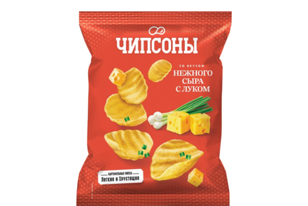 «Чипсоны», чипсы со вкусом нежного сыра с луком, 90 г