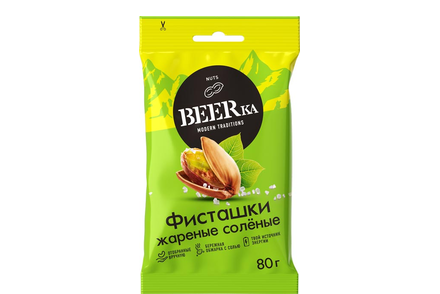 «Beerka», фисташки жареные, солёные, 80 г