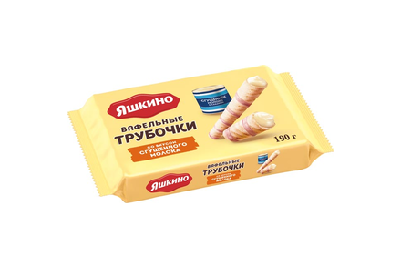 «Яшкино», трубочки вафельные со вкусом сгущённого молока, 190 г