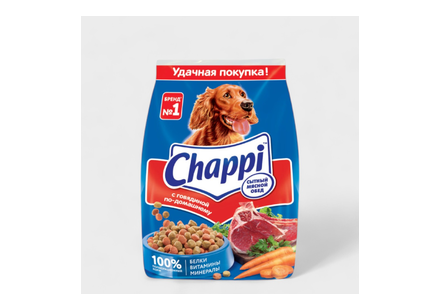 Сухой корм для собак «Chappi» «Сытный мясной обед», Говядина по-домашнему с овощами и травами, 600 г