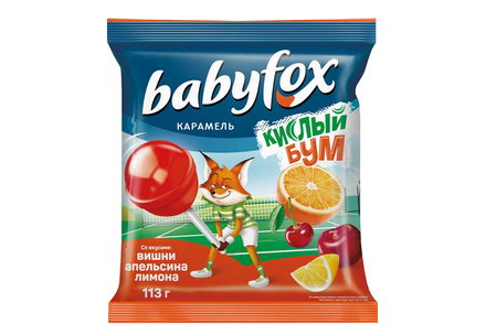 «BabyFox», карамель на палочке «Кислый бум», 113 г «BabyFox», карамель на палочке «Кислый бум», 113 г