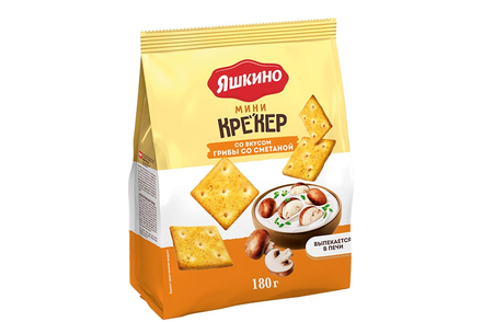 «Яшкино», крекер мини со вкусом «грибы со сметаной», 180 г