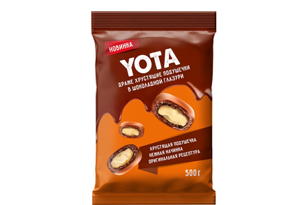 «Yota», драже хрустящие подушечки с молочной начинкой в шоколадной глазури, 500 г