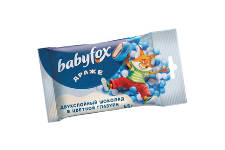 «BabyFox», драже двухслойный шоколад в цветной глазури, 45 г