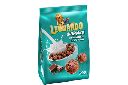 «Leonardo», готовый завтрак «Шоколадные шарики», 200 г «Leonardo», готовый завтрак «Шоколадные шарики», 200 г