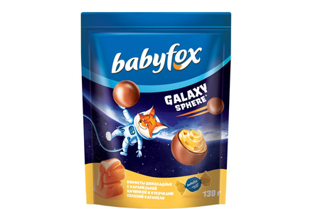 «BabyFox», конфеты шоколадные Galaxy sphere с соленой карамелью, 130 г