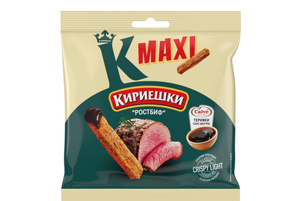 «Кириешки Maxi», сухарики со вкусом «Ростбиф» и с соусом терияки «Calve», 75 г «Кириешки Maxi», сухарики со вкусом «Ростбиф» и с соусом терияки «Calve», 75 г
