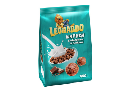 «Leonardo», готовый завтрак «Шоколадные шарики», 400 г «Leonardo», готовый завтрак «Шоколадные шарики», 400 г