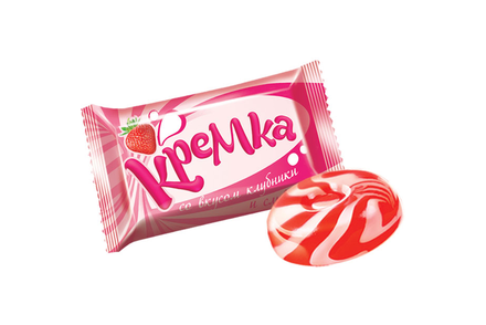 Карамель «Кремка» со вкусом клубники и сливок (упаковка 1 кг) Карамель «Кремка» со вкусом клубники и сливок (упаковка 1 кг)